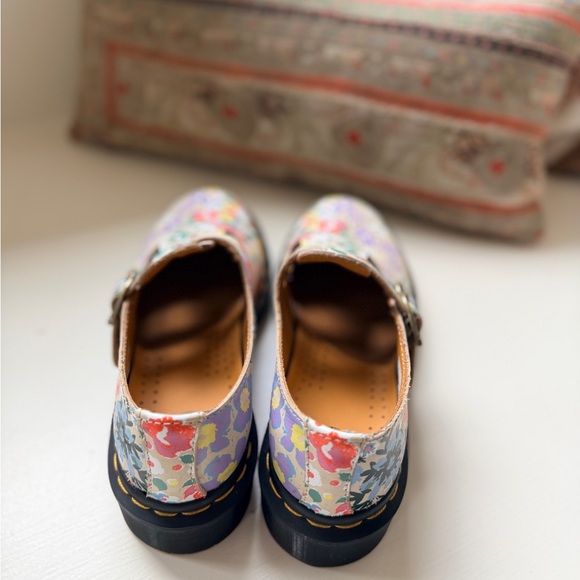 Dr. Marten’s 8065 Two Strap Mary Jane - Parchment Beige Floral Mash Up Leather - Picture 6 of 11